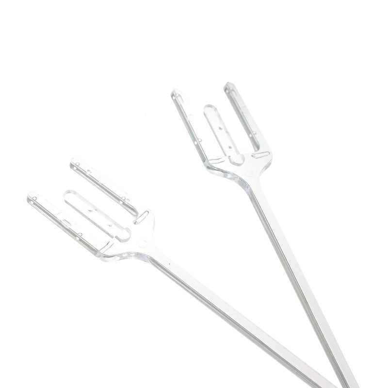 NX Garden 120 Pack 12" Plastic Clear Floral Picks Straight Fork Head Card Holders for Weddings, Birthday Parties, Events, Decorations - Image 1